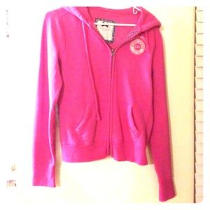 Bright pink zip up hoodie