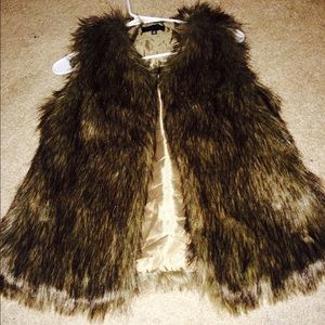 Brown fur vest ! Always in style