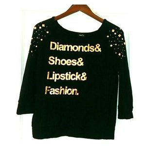 Rue 21 black graphic sweater