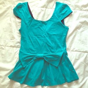 Peplum Turquoise Top