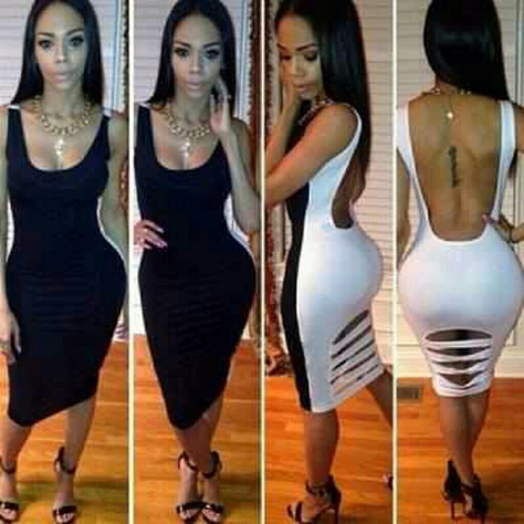 Black & White Spandex Dress