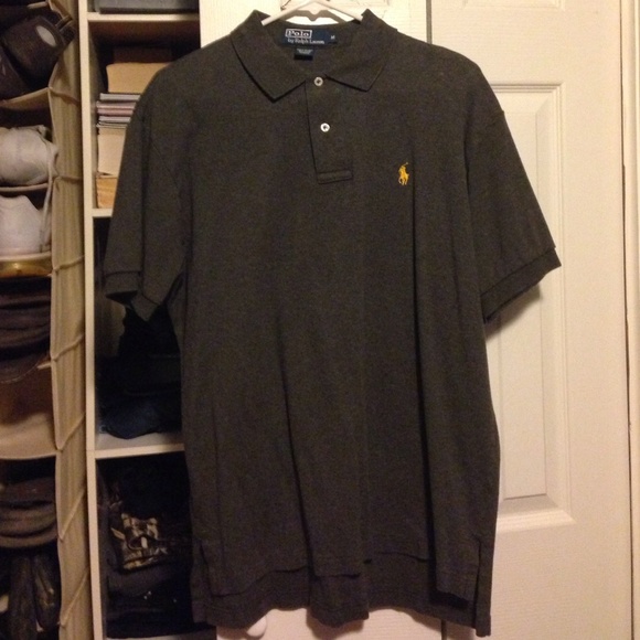 MENS charcoal grey collard polo