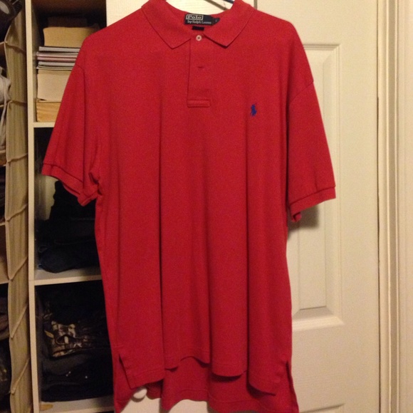 MENS red collard polo shirt