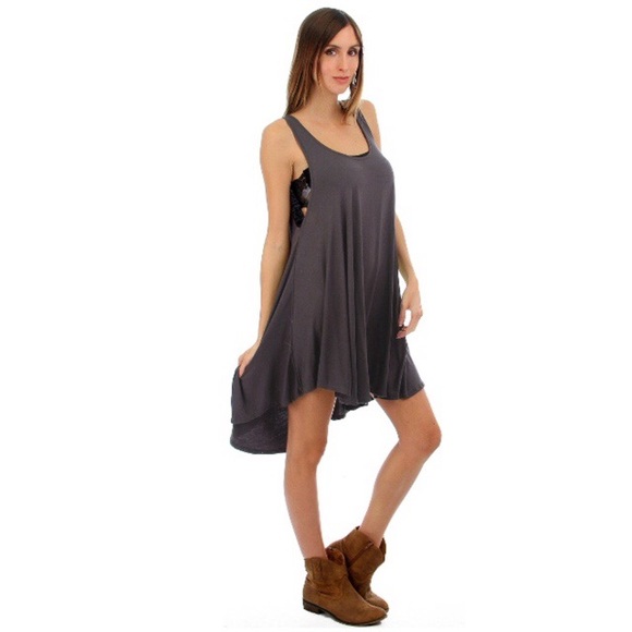 NEW Oversized Tank Dress - Charcoal