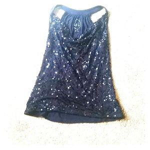 Sleeveless sequin shirt