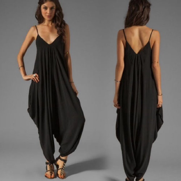 Dresses & Skirts - V Neckline All In One Jumpsuit Playsuit Pants