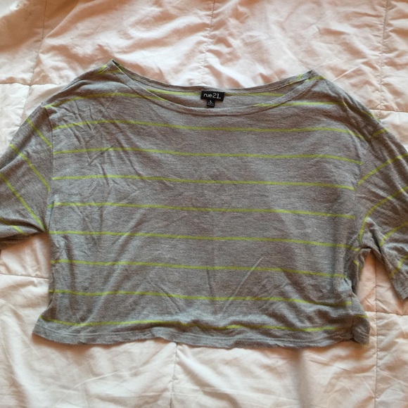 Grey and Yellow Crop Top