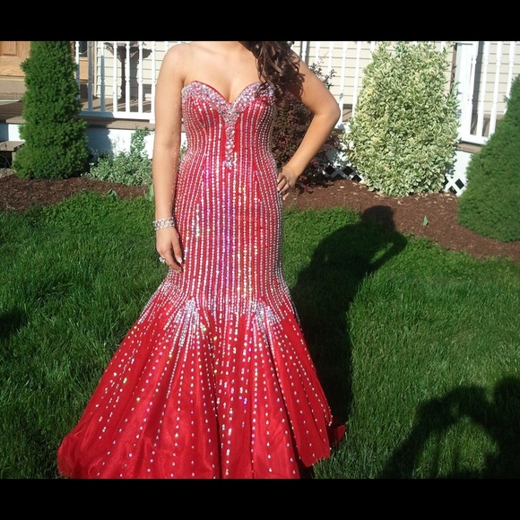 Red Mermaid Style Gown