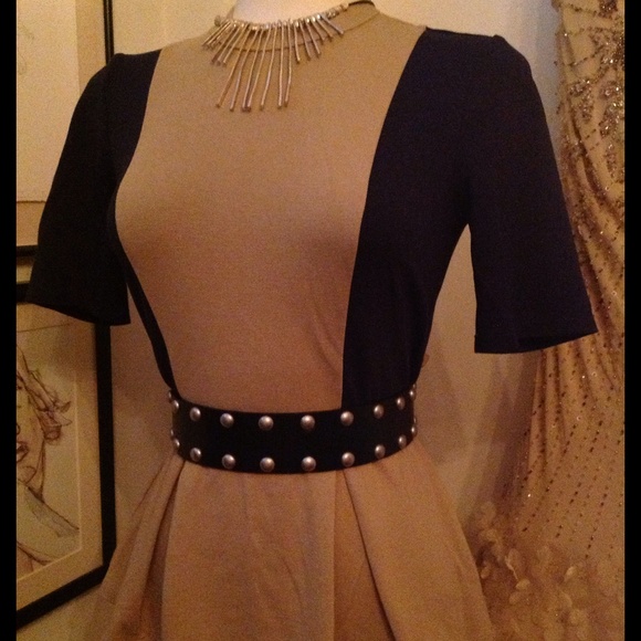 HP! Phillip Lim 3.1 4 Target Navy/Camel Peplum Top - Picture 3 of 4
