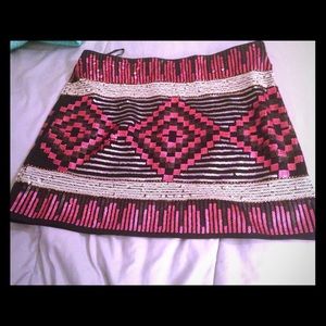 Black and pink sequin skirt