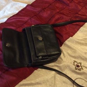 Black Real Leather crossbody bag