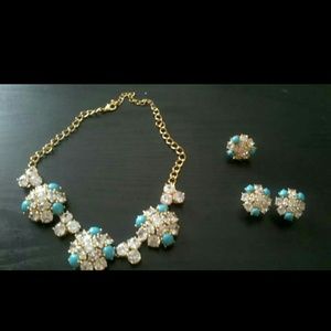 Turquoise rhinestone jewelry