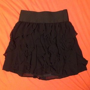 Express Black Ruffled Skirt