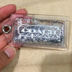 Coach tag with glitter