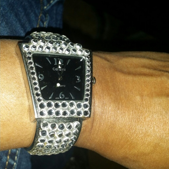 Diamond Studded Wristwatch Bracelet