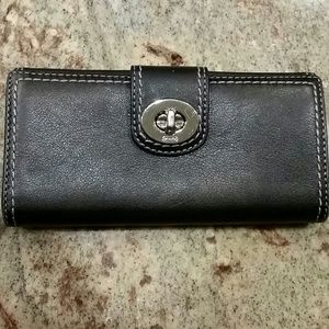 Coach black leather wallet