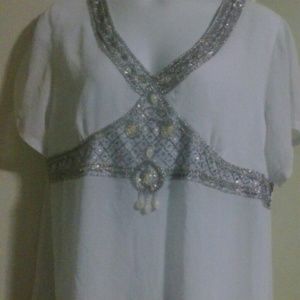 White beaded shirt
