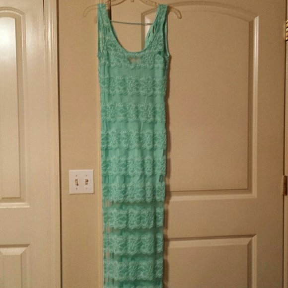 Floor length dress.
