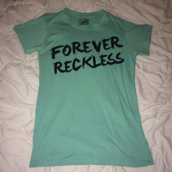 PacSun Tops - YOUNG AND RECKLESS MINT TEE