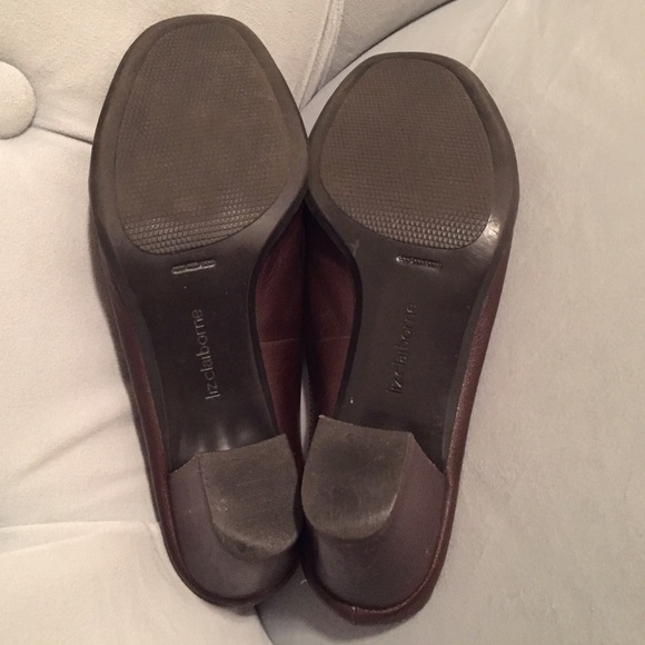 Liz Claiborne Brown Leather Peep-Toe Heels - Picture 4 of 4