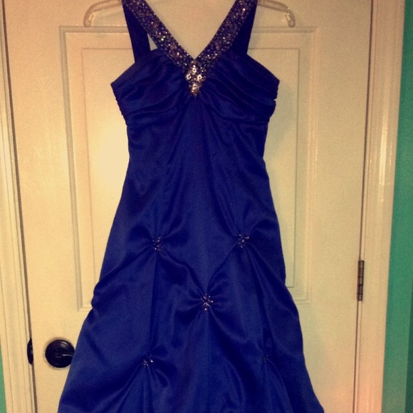 blue long formal dress