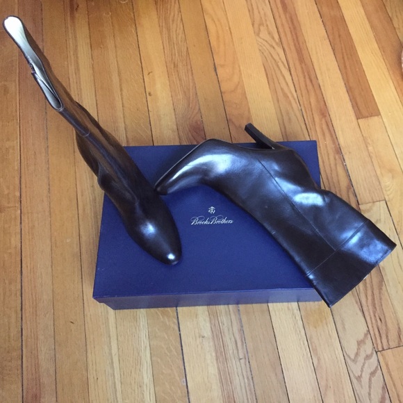 Brown Italian  leather boots NWT dust bag and box