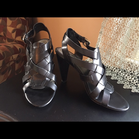 Paolo Black Strappy Heels