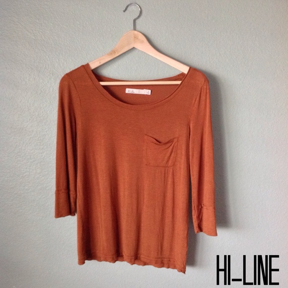 Brown Slouchy Pocket Tee