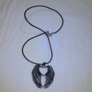 Heart and wings necklace