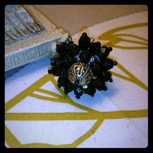 Beaded Flower Statement Ring