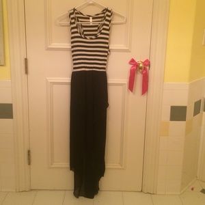Black and white high-low dress
