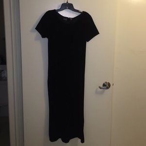 Long black velvet dress