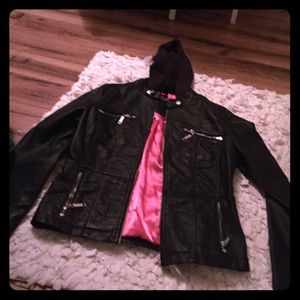 Black leather jacket