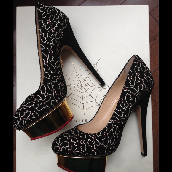 Charlotte Olympia Midnight Black Suede Dolly