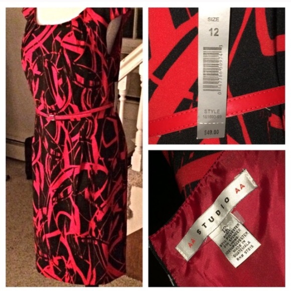 Bold Red/Black Pattern Ladies Dress by Studio AA