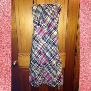 Plaid strapless sun dress!