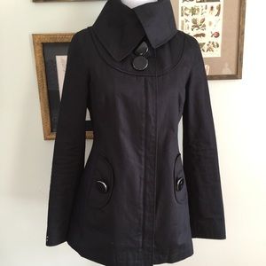 Soia & Kyo Black Raincoat/Jacket Size XS