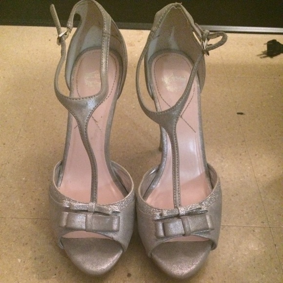 Silver prom heels