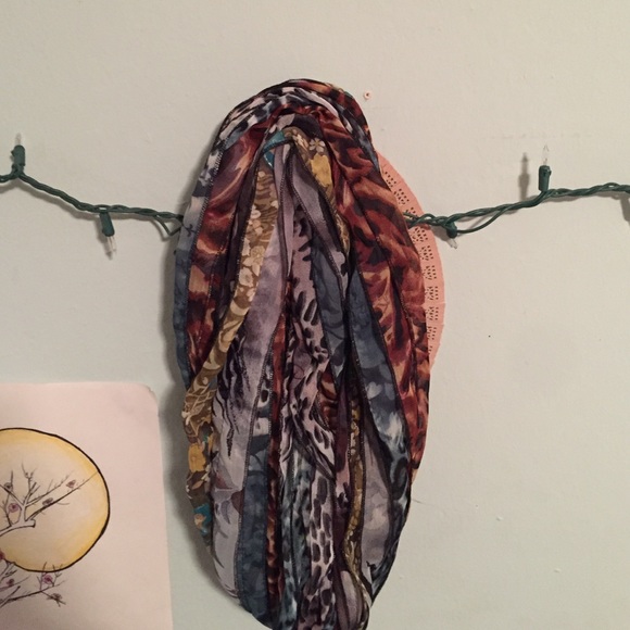 Multi patterned layered scarf 100% polyester