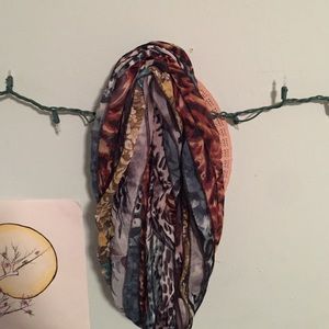 Multi patterned layered scarf 100% polyester