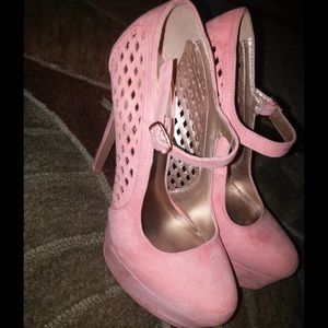 Pink strap heels