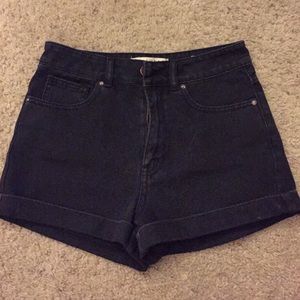 NWOT black denim mom shorts