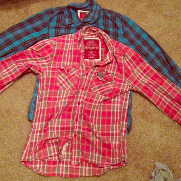 Men's flannel long sleeve button up bundle