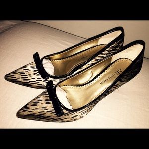 👠ANNE KLEIN Silk Fabric Animal Print 2.5" Pumps👠