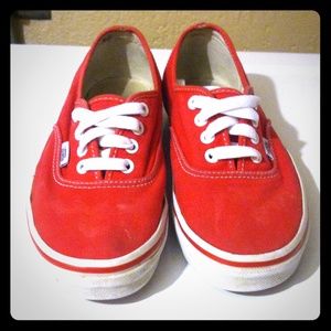 Red Canvas Vans ❤️