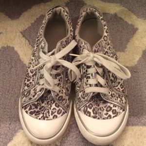 Gray cheetah print COACH sneakers!