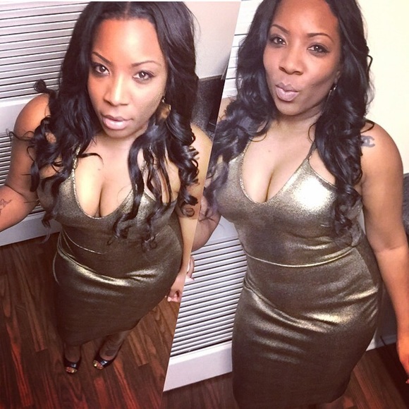 Gold Midi Dress worn once