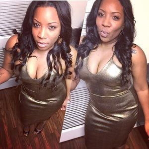 Gold Midi Dress worn once