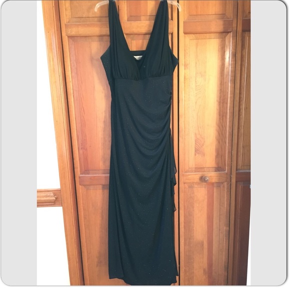 Betsy & Adam Black glittery Evening Gown