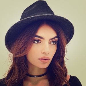 Color block wool fedora hat